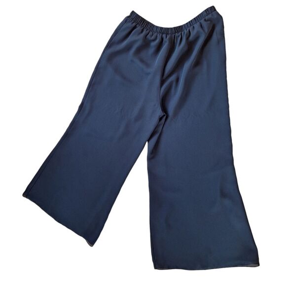 Wide Leg Chiffon Palazzo Pants Special Occasion Lined Flowy Party TanJay size 14 - Picture 5 of 10